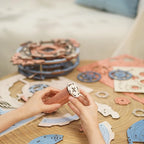 Romantic Note Wall Clock Mechanical 3D Wooden Puzzle
