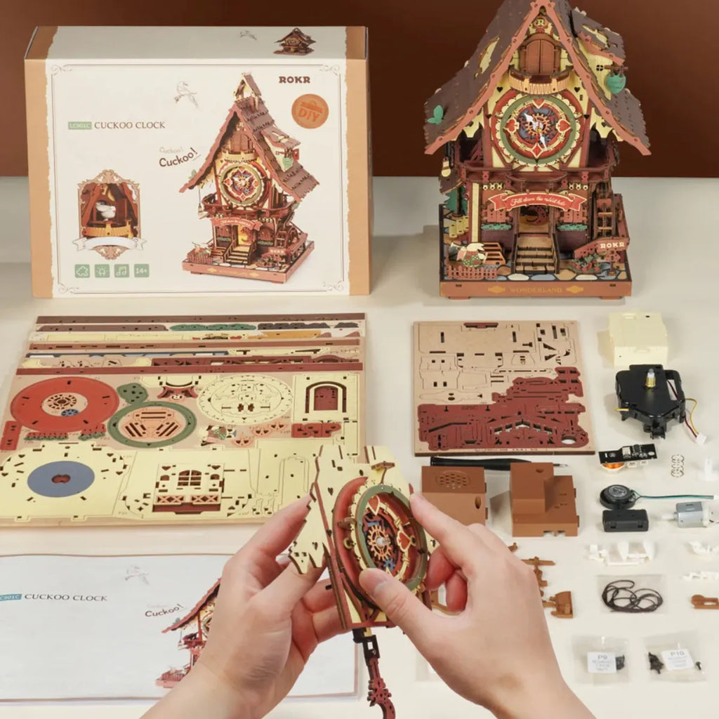 Cuckoo Clock (Colorful) Mechanical 3D Wooden Puzzle