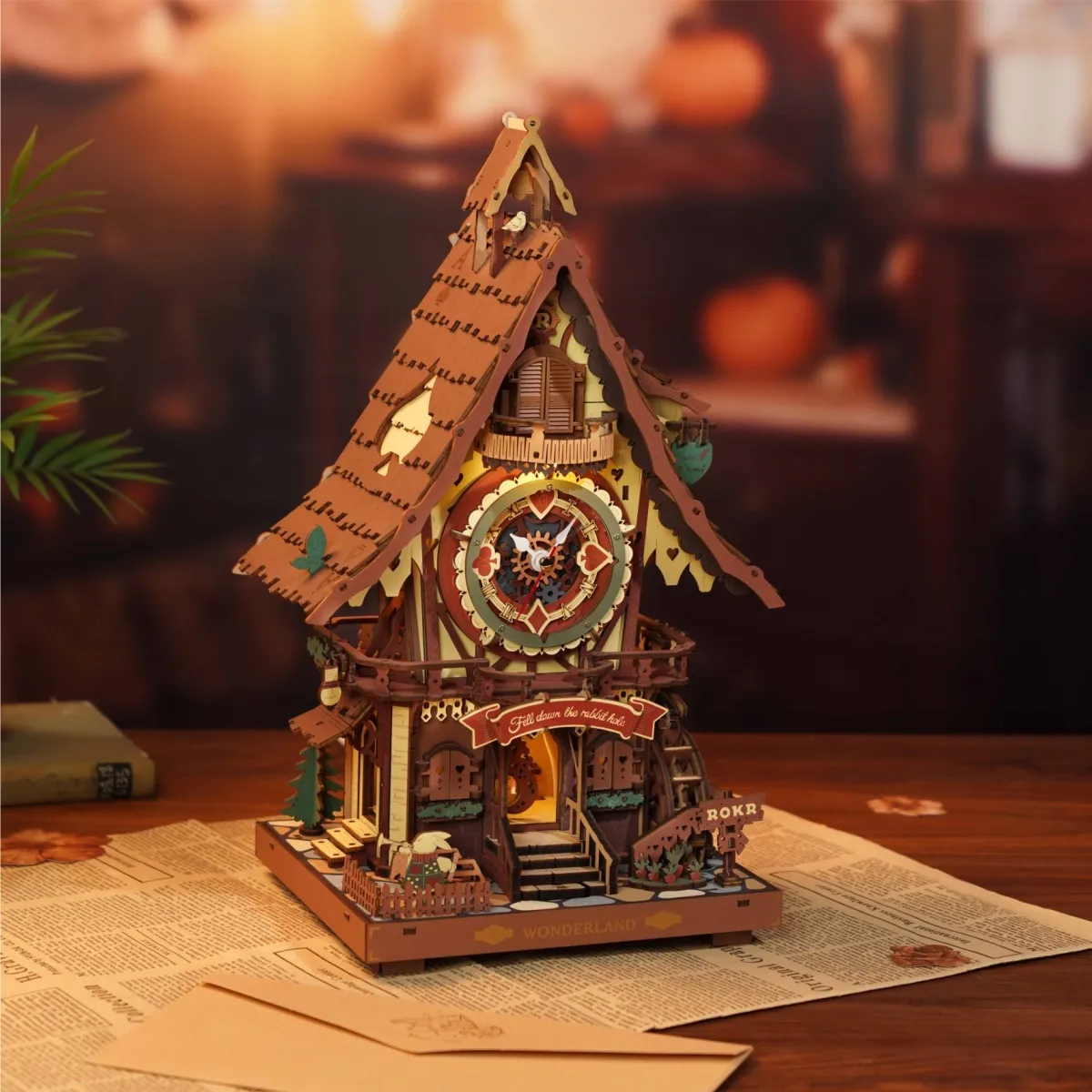 Cuckoo Clock (Colorful) Mechanical 3D Wooden Puzzle