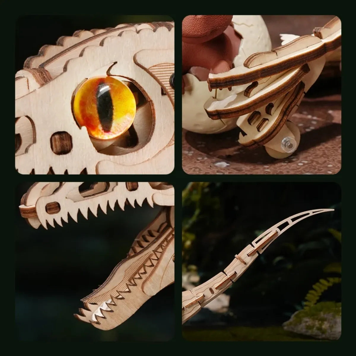 Velociraptor Mechanical 3D Wooden Puzzle