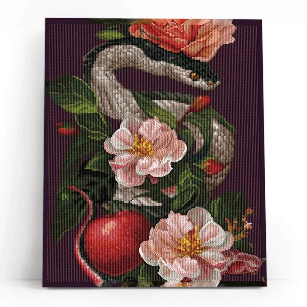 Serpent in Bloom 5D Diamond Painting, 40×50 cm