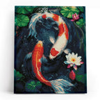 Koi Carp Among Lotuses 5D Diamond Painting, 40×50 cm