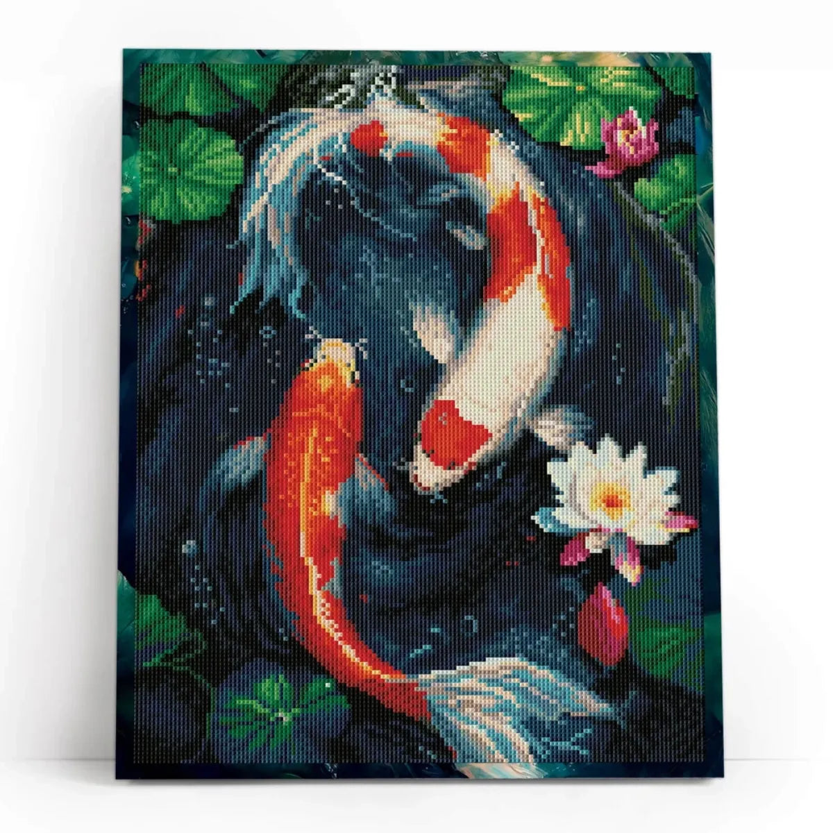 Koi Carp Among Lotuses 5D Diamond Painting, 40×50 cm