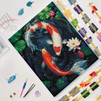 Koi Carp Among Lotuses 5D Diamond Painting, 40×50 cm