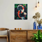 Koi Carp Among Lotuses 5D Diamond Painting, 40×50 cm