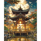 Temple in the Mountains 5D Diamond Painting, 40×50 cm