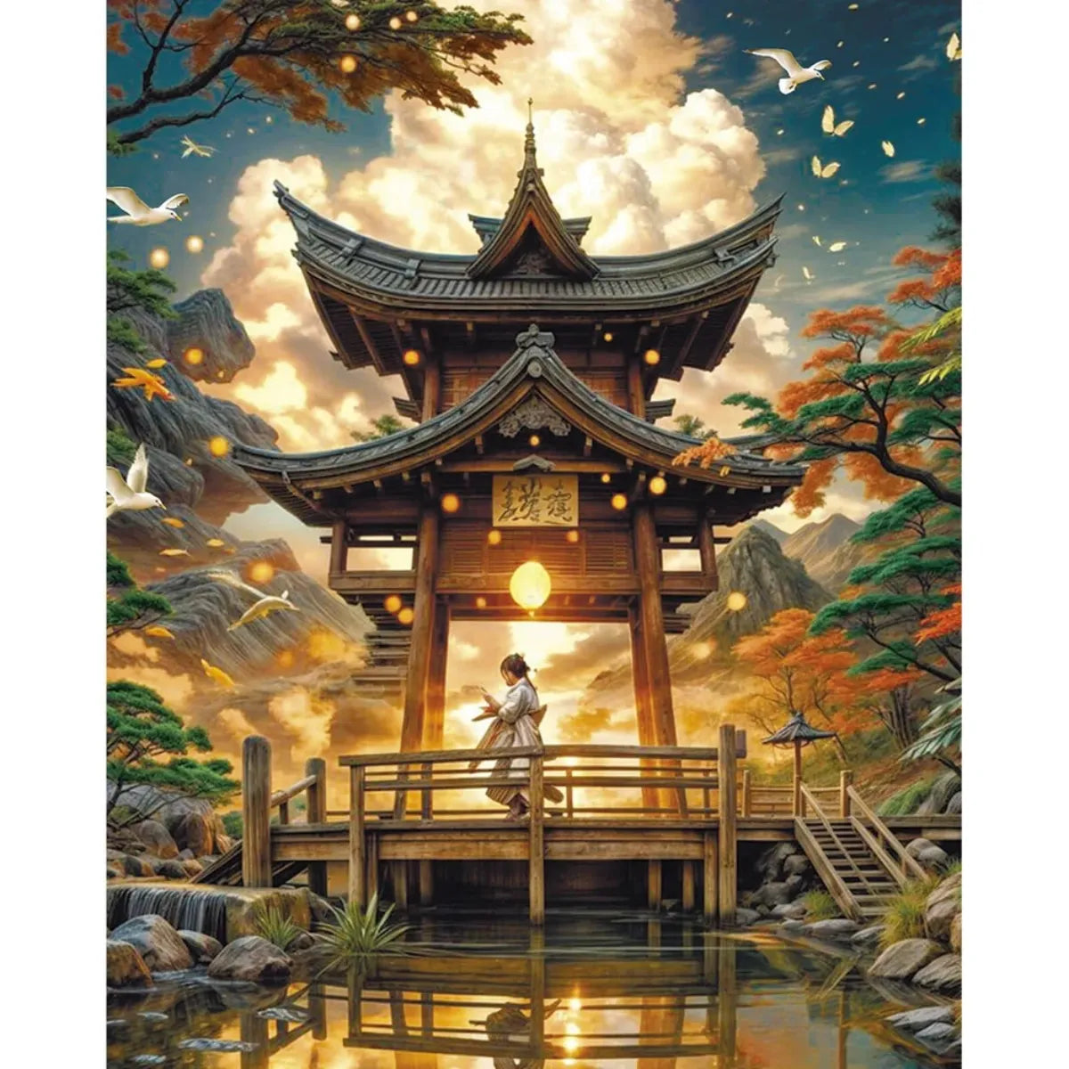 Temple in the Mountains 5D Diamond Painting, 40×50 cm