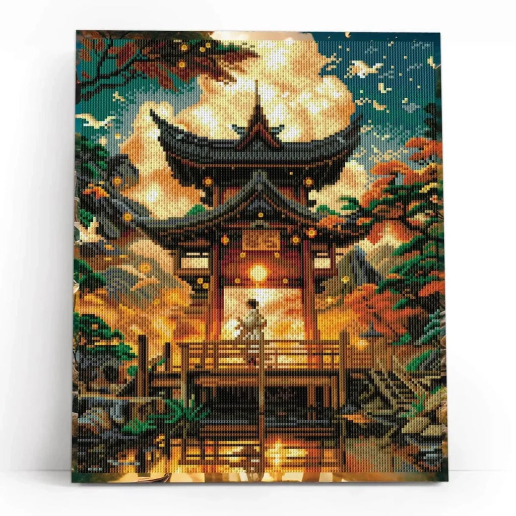 Temple in the Mountains 5D Diamond Painting, 40×50 cm