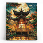 Temple in the Mountains 5D Diamond Painting, 40×50 cm