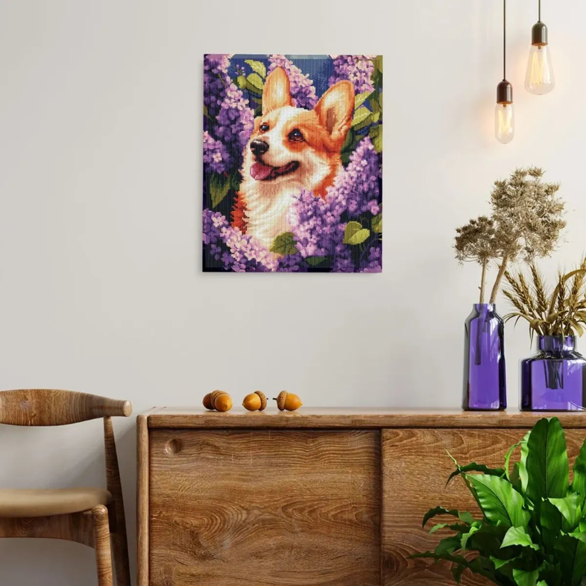Springtime Corgi 5D Diamond Painting, 40×50 cm