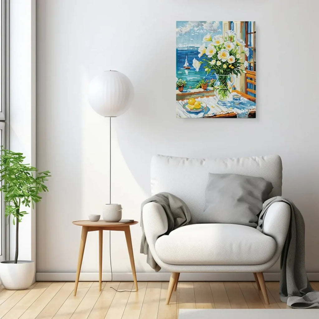 Seaside Window 5D Diamond Painting, 40×50 cm