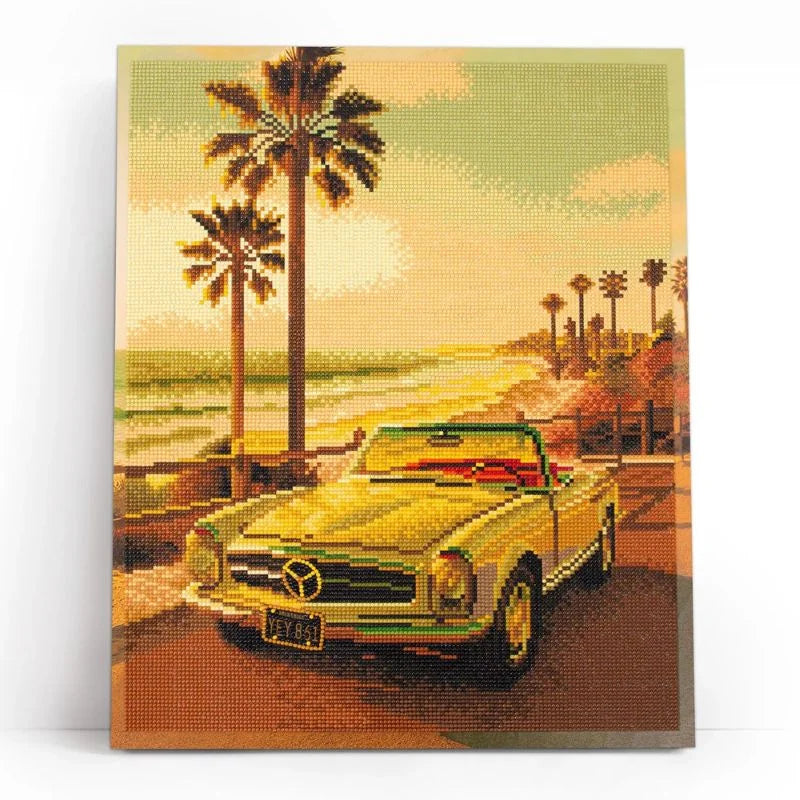 Vintage Summer Diamond Painting Kit 5D Full Drill Round 40x50cm