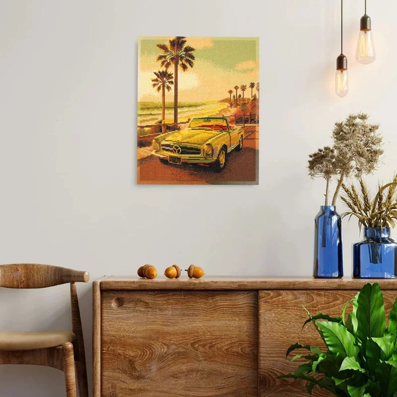 Vintage Summer Diamond Painting Kit 5D Full Drill Round 40x50cm