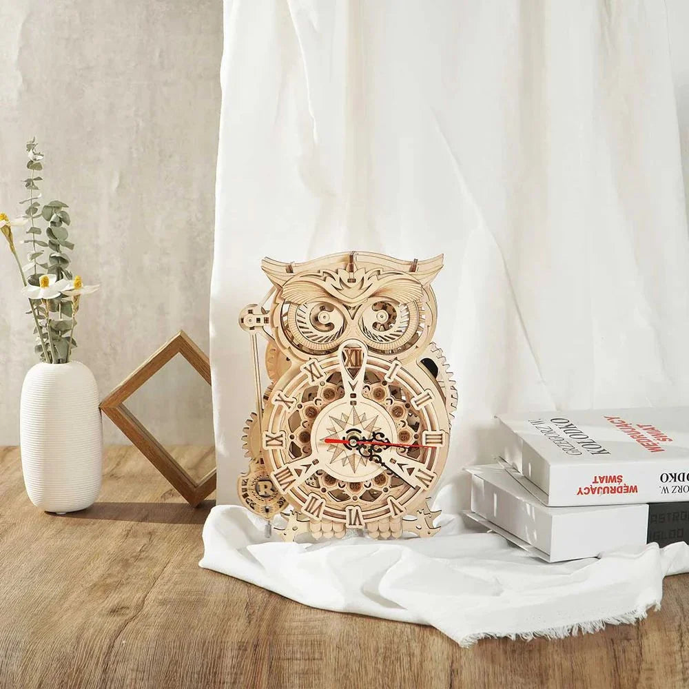 Owl Clock Mechanical 3D Wooden Puzzle