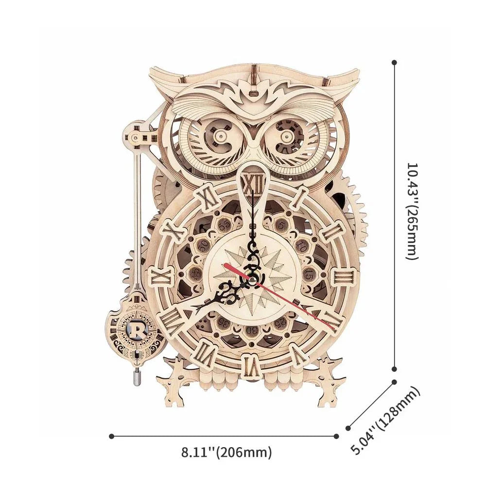 Owl Clock Mechanical 3D Wooden Puzzle
