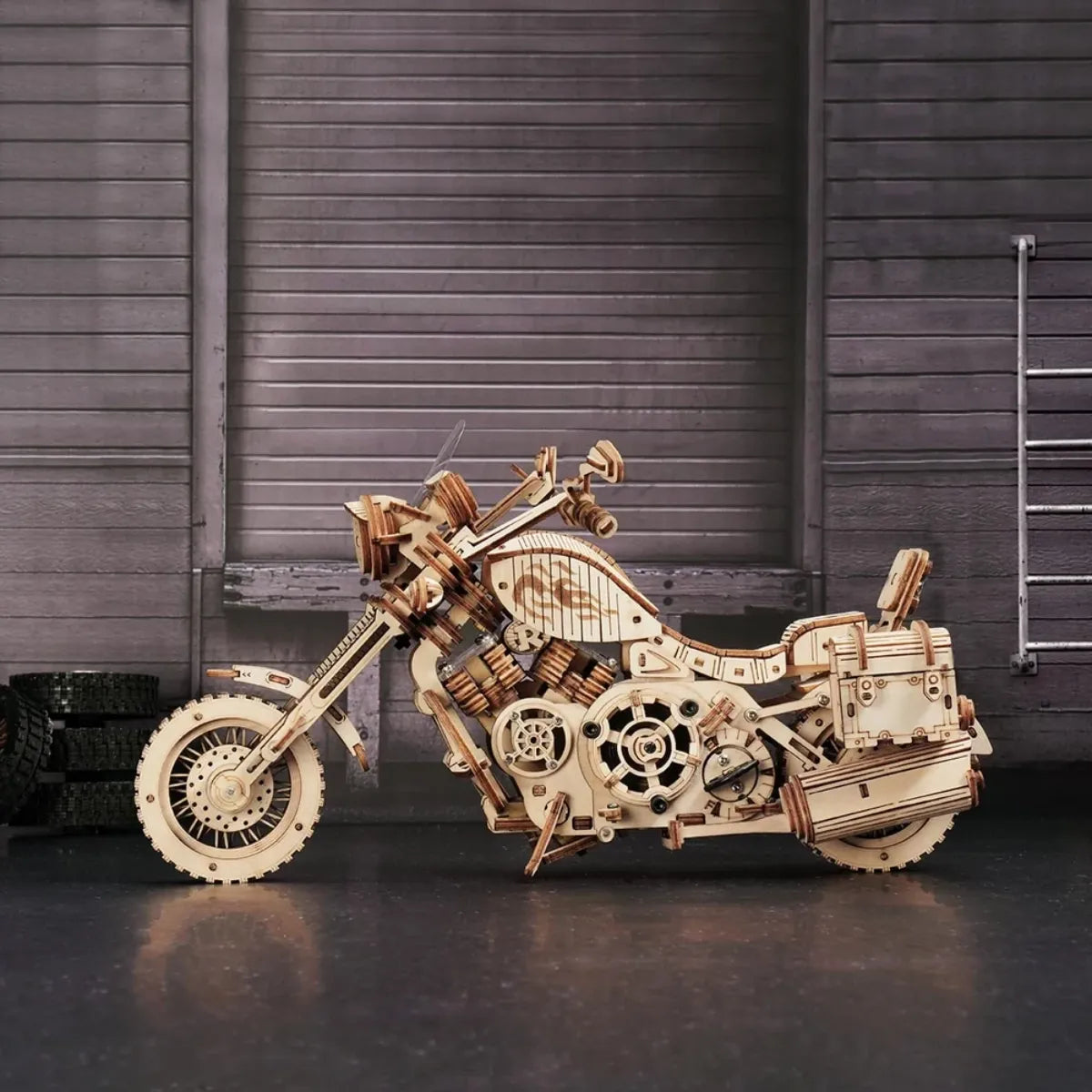 Cruiser Motorcycle Mechanical 3D Wooden Puzzle