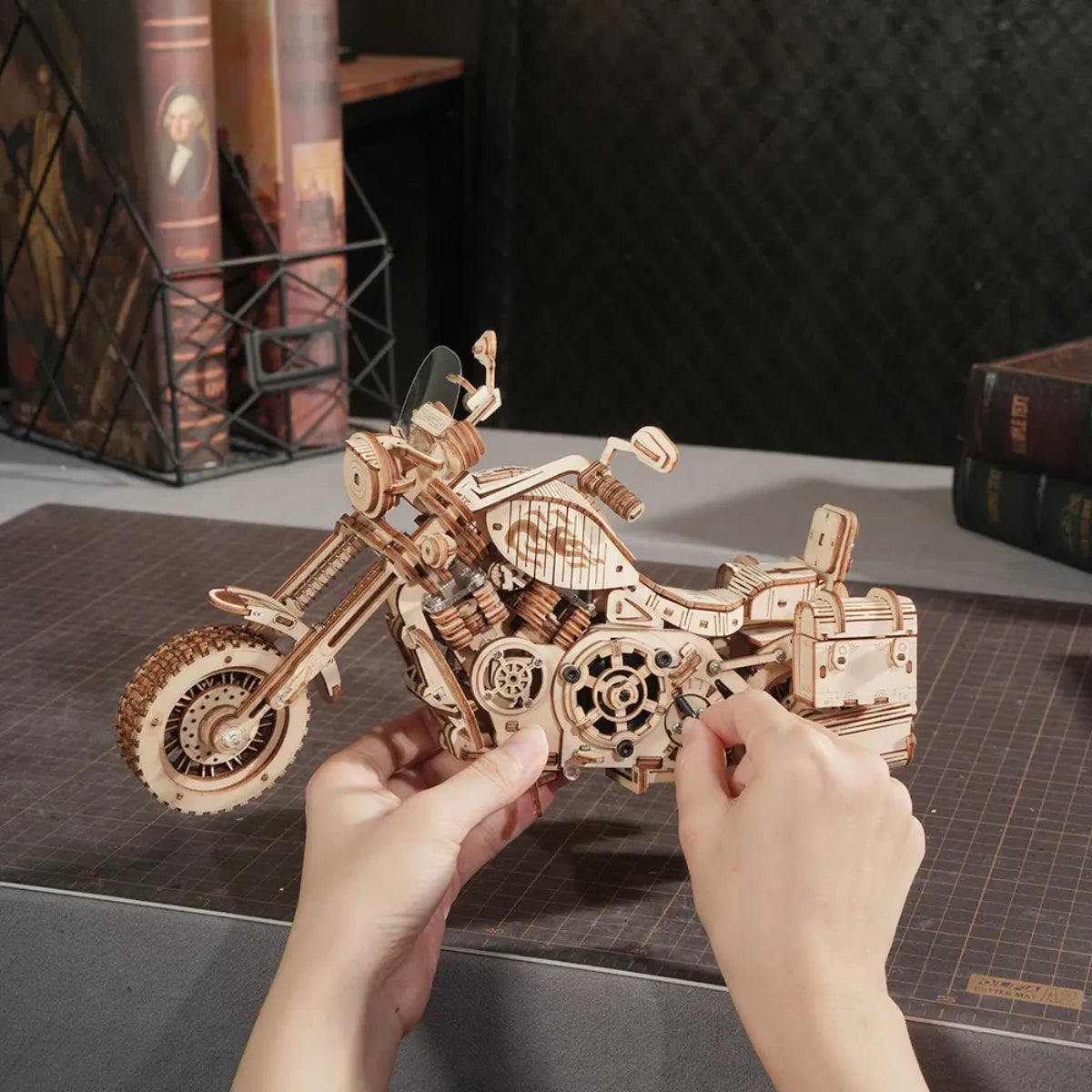 Cruiser Motorcycle Mechanical 3D Wooden Puzzle