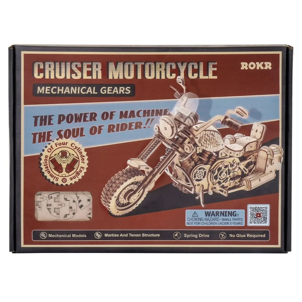 Cruiser Motorcycle Mechanical 3D Wooden Puzzle
