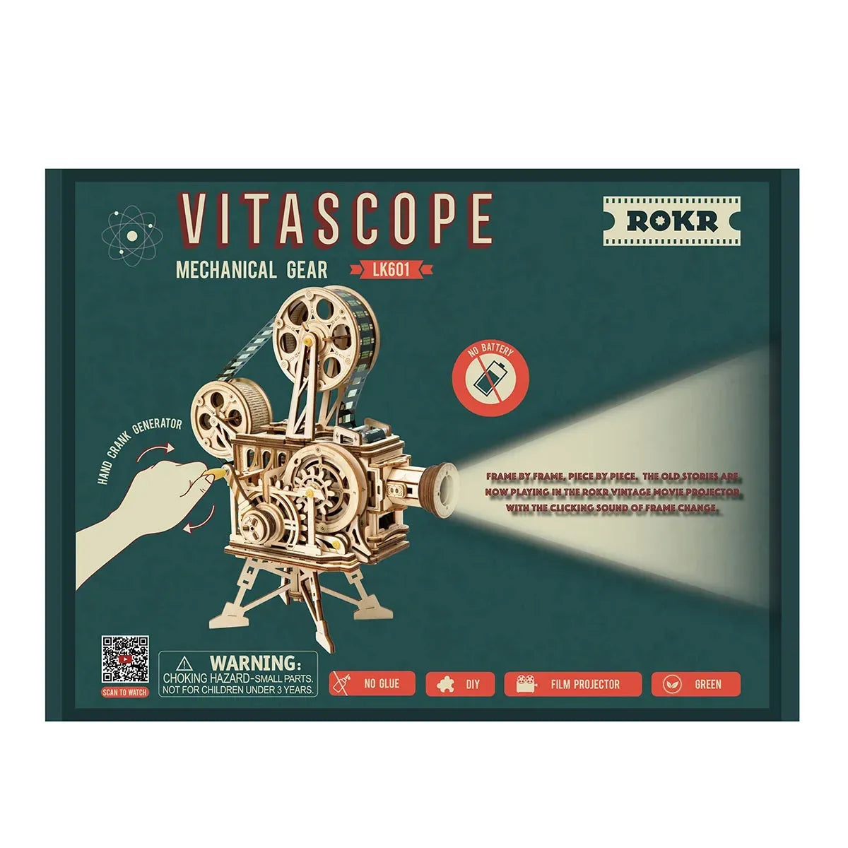 Vitascope Movie Projector Mechanical 3D Wooden Puzzle