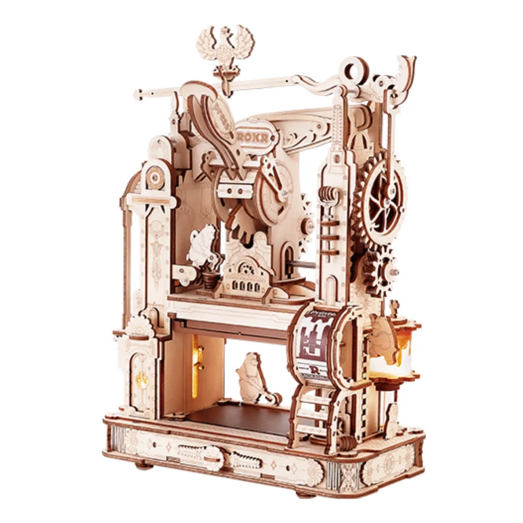 Classic Printing Press Mechanical 3D Wooden Puzzle
