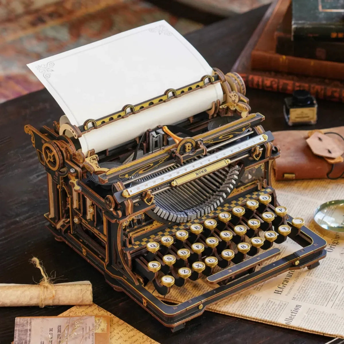 Mechanical Typewriter (Classic Version) 3D Wooden Puzzle
