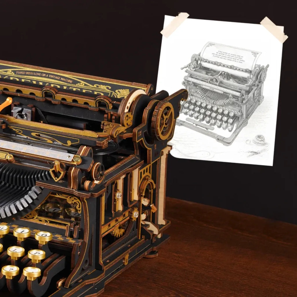 Mechanical Typewriter (Classic Version) 3D Wooden Puzzle