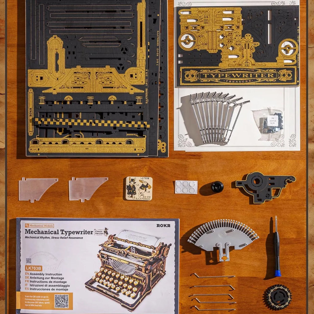 Mechanical Typewriter (Classic Version) 3D Wooden Puzzle