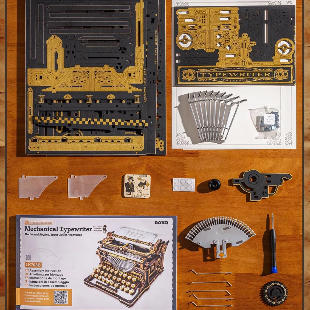 Mechanical Typewriter (Classic Version) 3D Wooden Puzzle