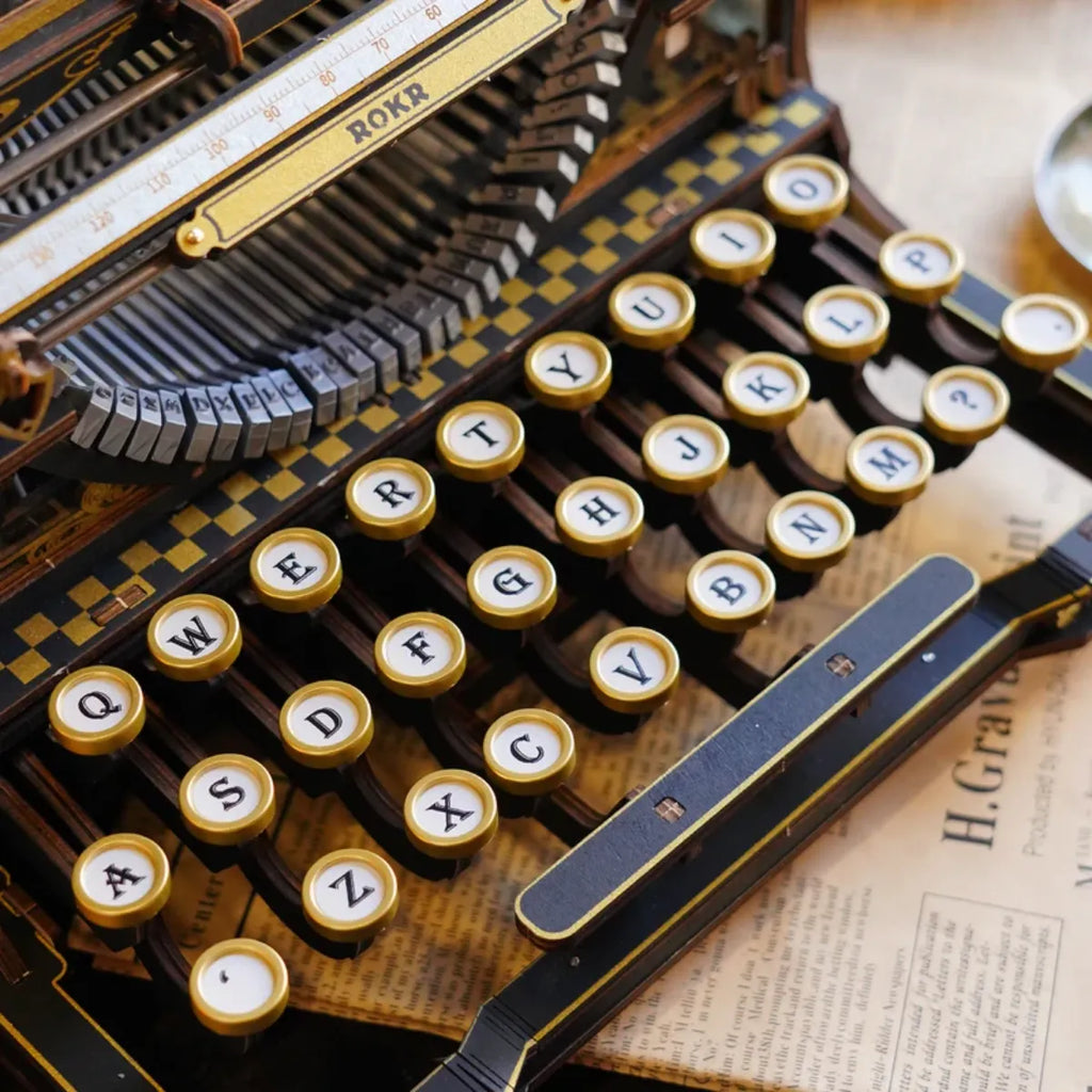 Mechanical Typewriter (Classic Version) 3D Wooden Puzzle