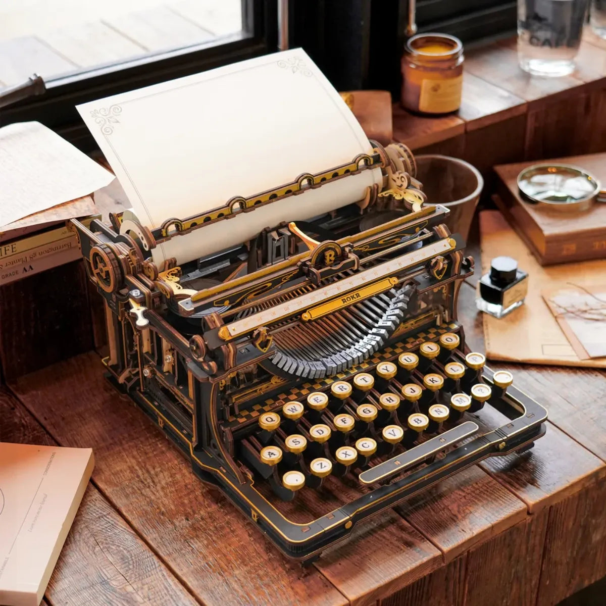 Mechanical Typewriter (Classic Version) 3D Wooden Puzzle