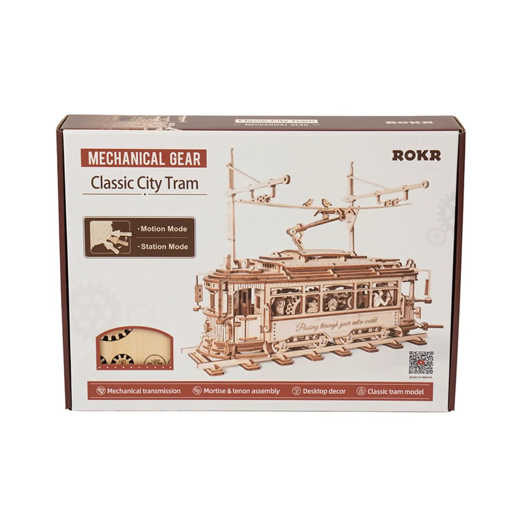 Classic City Tram Mechanical 3D Wooden Puzzle