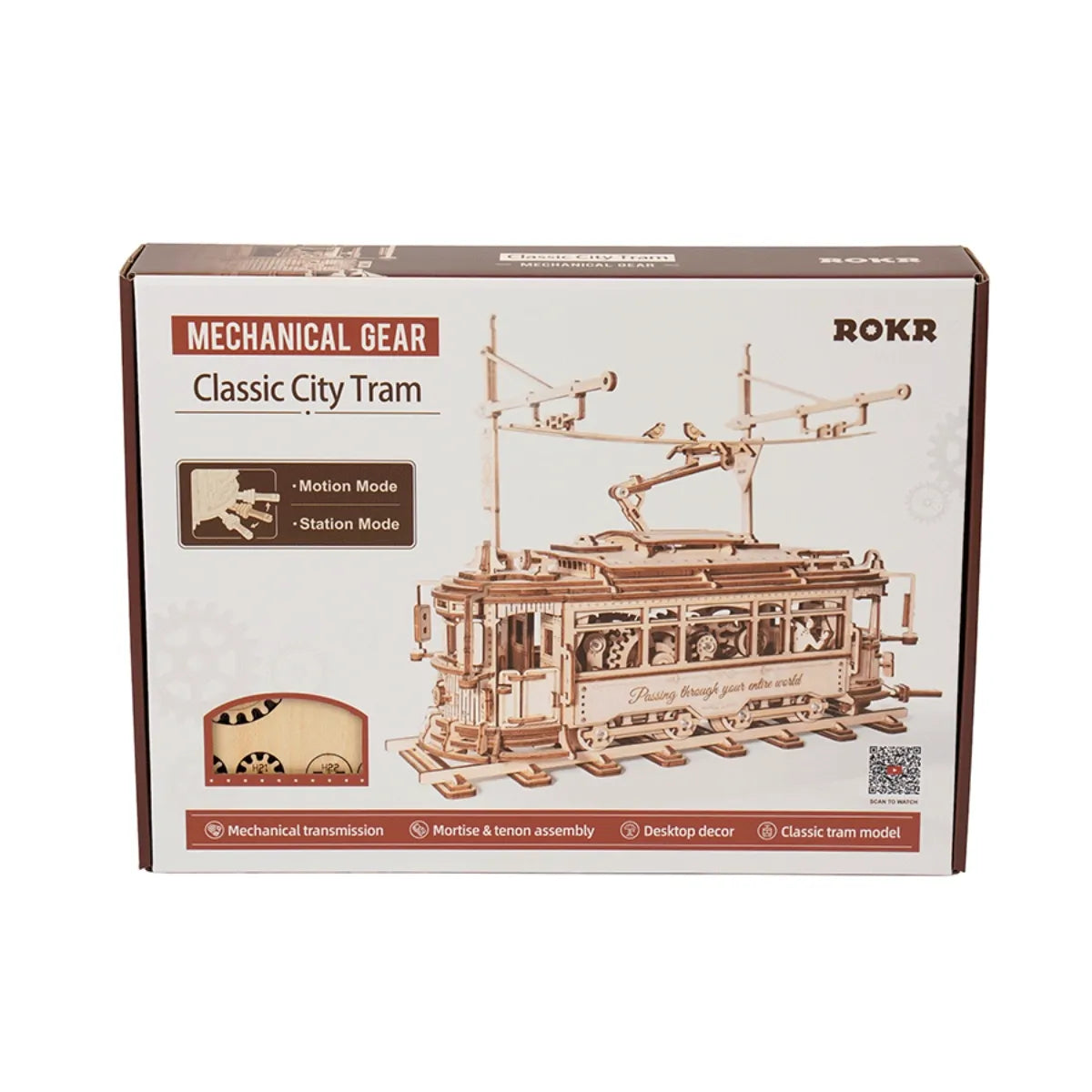 Classic City Tram Mechanical 3D Wooden Puzzle