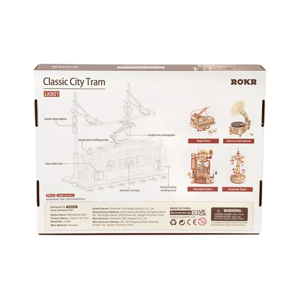 Classic City Tram Mechanical 3D Wooden Puzzle