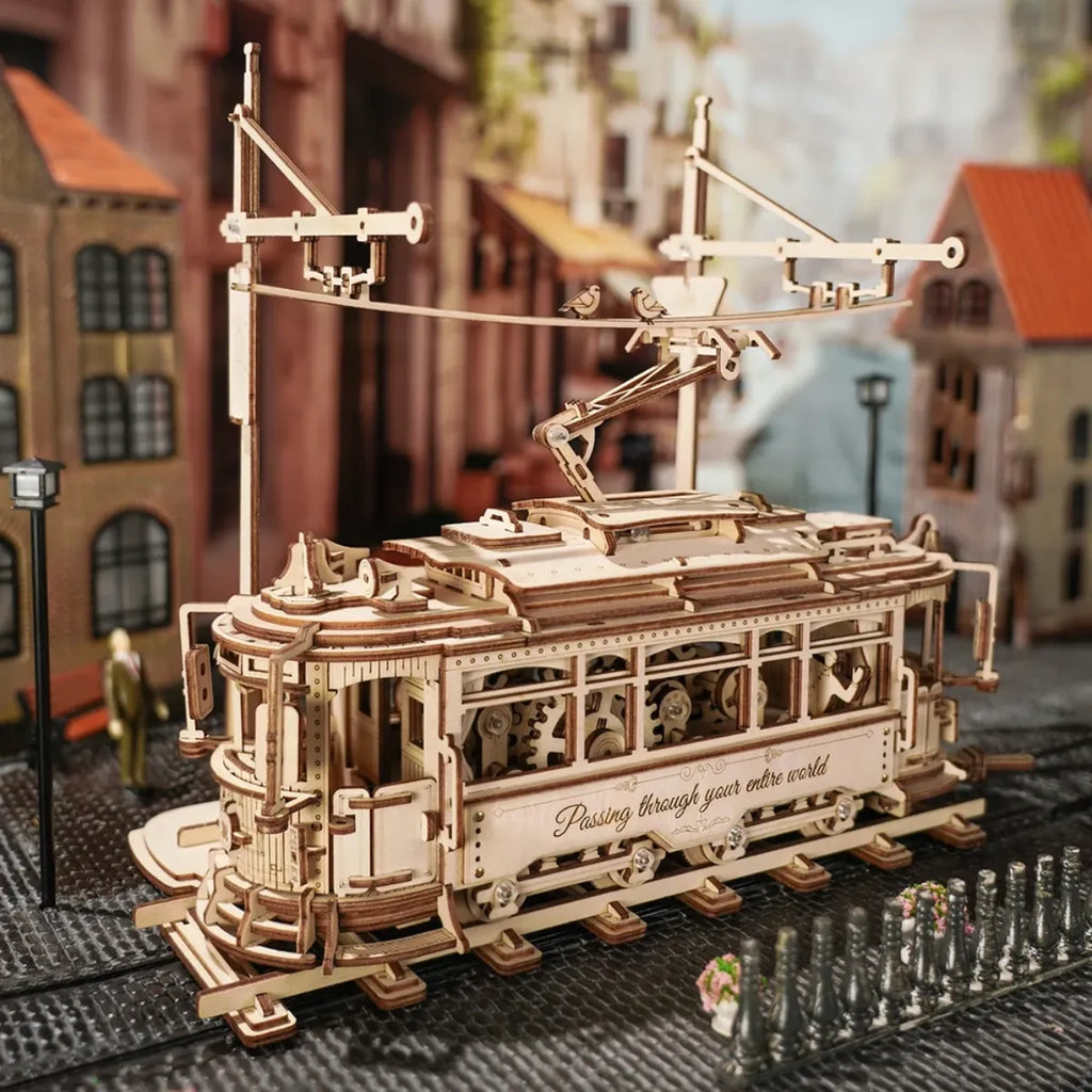 Classic City Tram Mechanical 3D Wooden Puzzle
