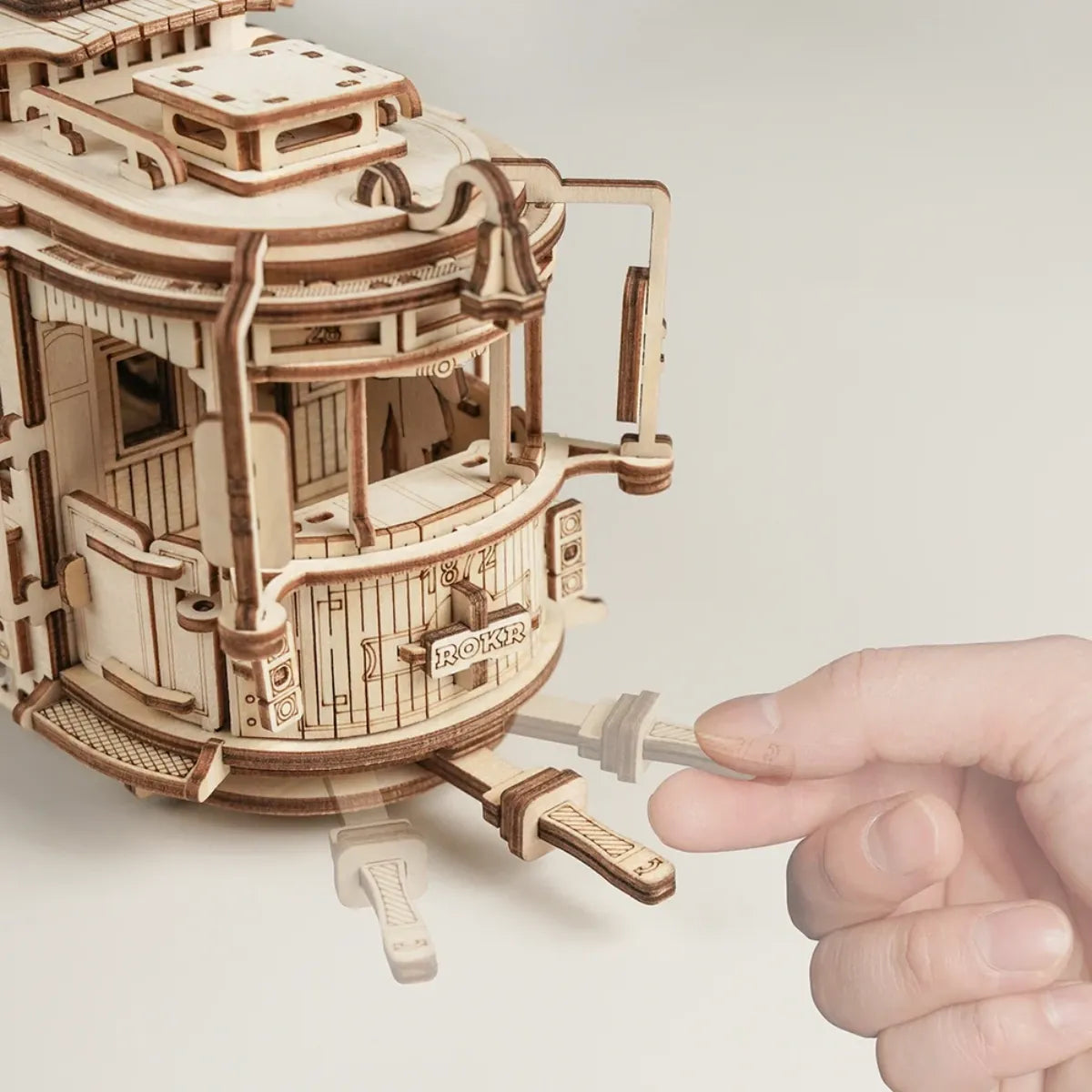 Classic City Tram Mechanical 3D Wooden Puzzle