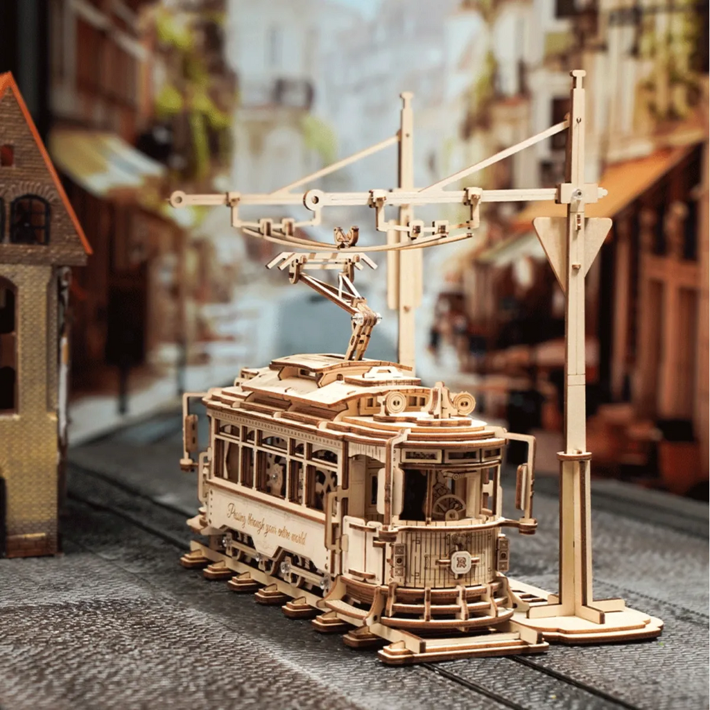 Classic City Tram Mechanical 3D Wooden Puzzle