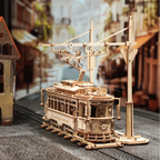 Classic City Tram Mechanical 3D Wooden Puzzle