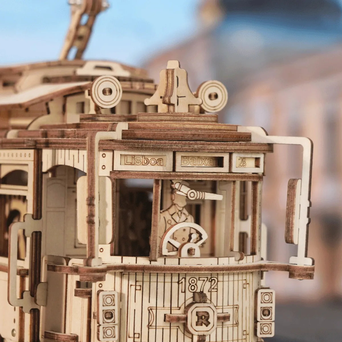 Classic City Tram Mechanical 3D Wooden Puzzle