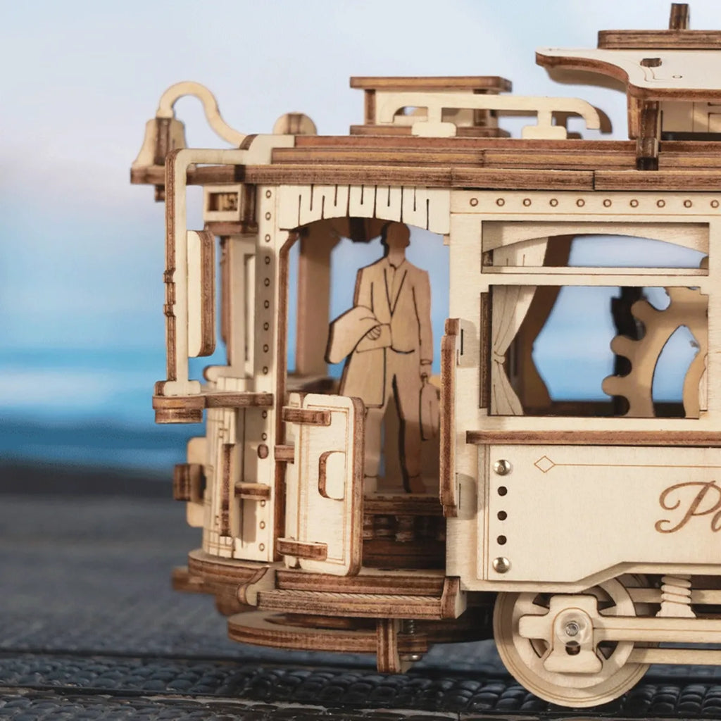 Classic City Tram Mechanical 3D Wooden Puzzle