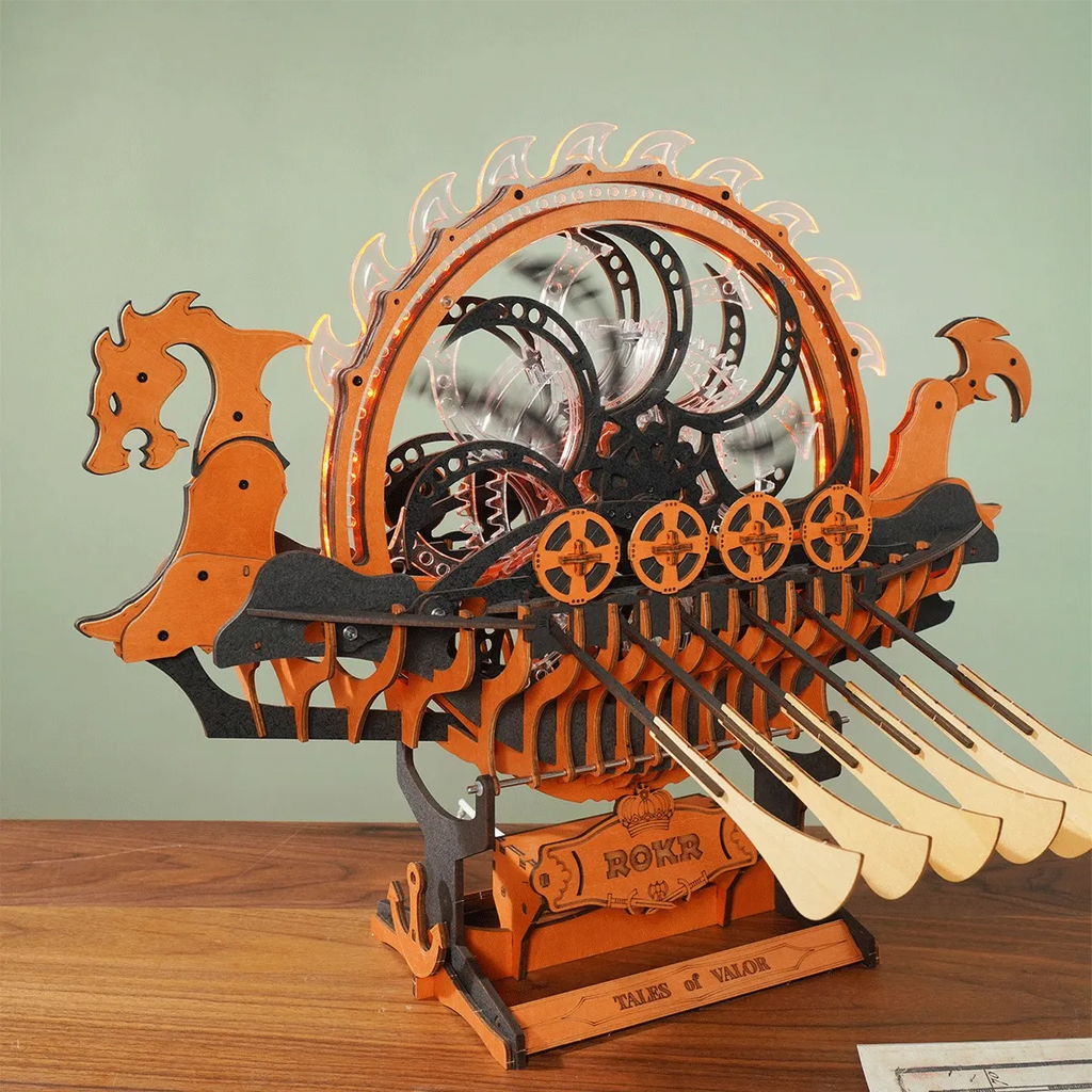 Viking Dragon Ship Mechanical 3D Wooden Puzzle