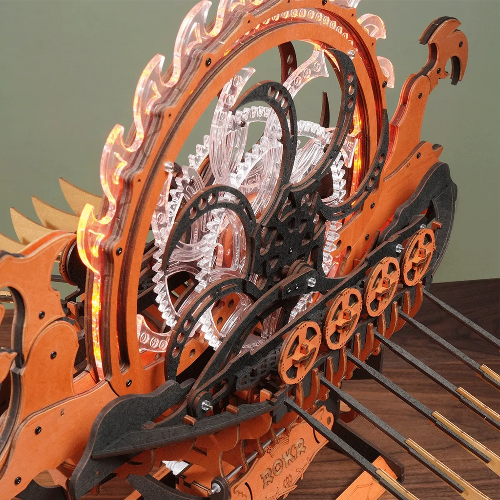 Viking Dragon Ship Mechanical 3D Wooden Puzzle