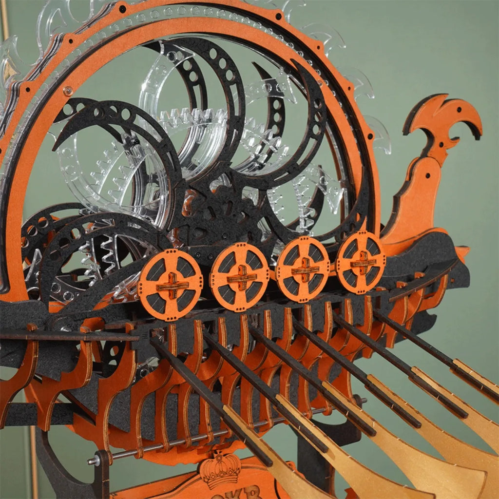 Viking Dragon Ship Mechanical 3D Wooden Puzzle