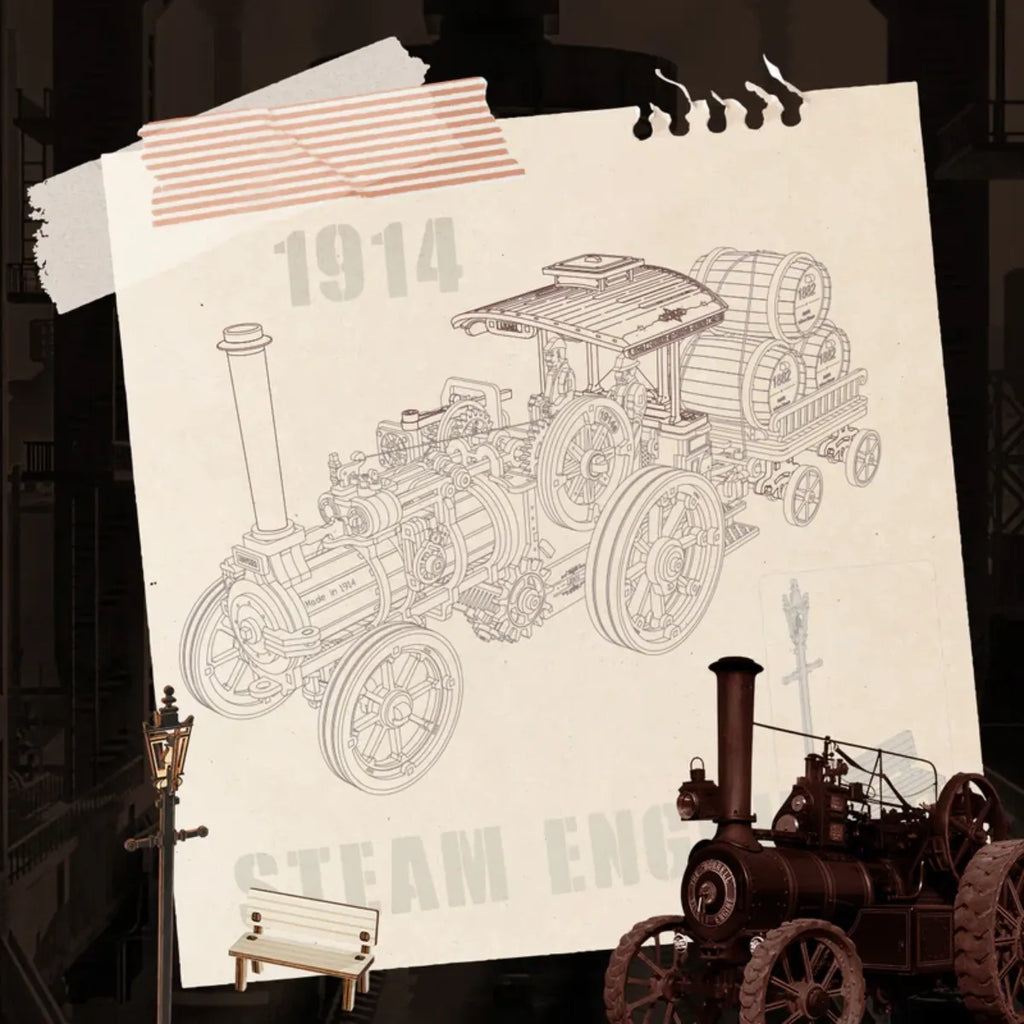 Steam Engine Mechanical 3D Wooden Puzzle
