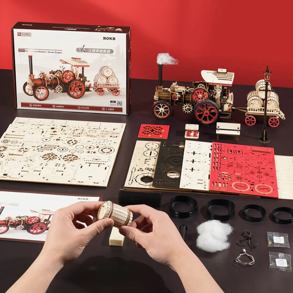 Steam Engine Mechanical 3D Wooden Puzzle