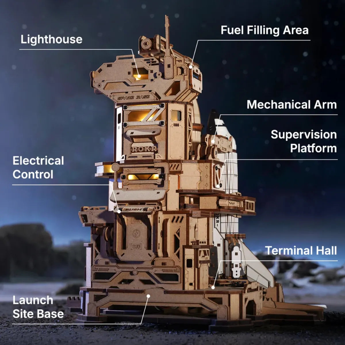 Space Shuttle Mechanical 3D Wooden Puzzle