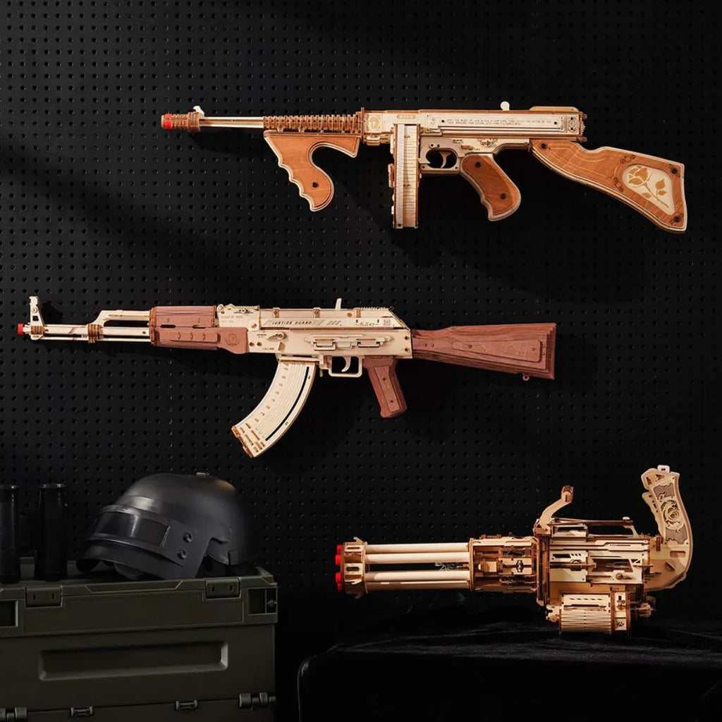 Rotating-Barrel Machine Gun 3D Wooden Puzzle
