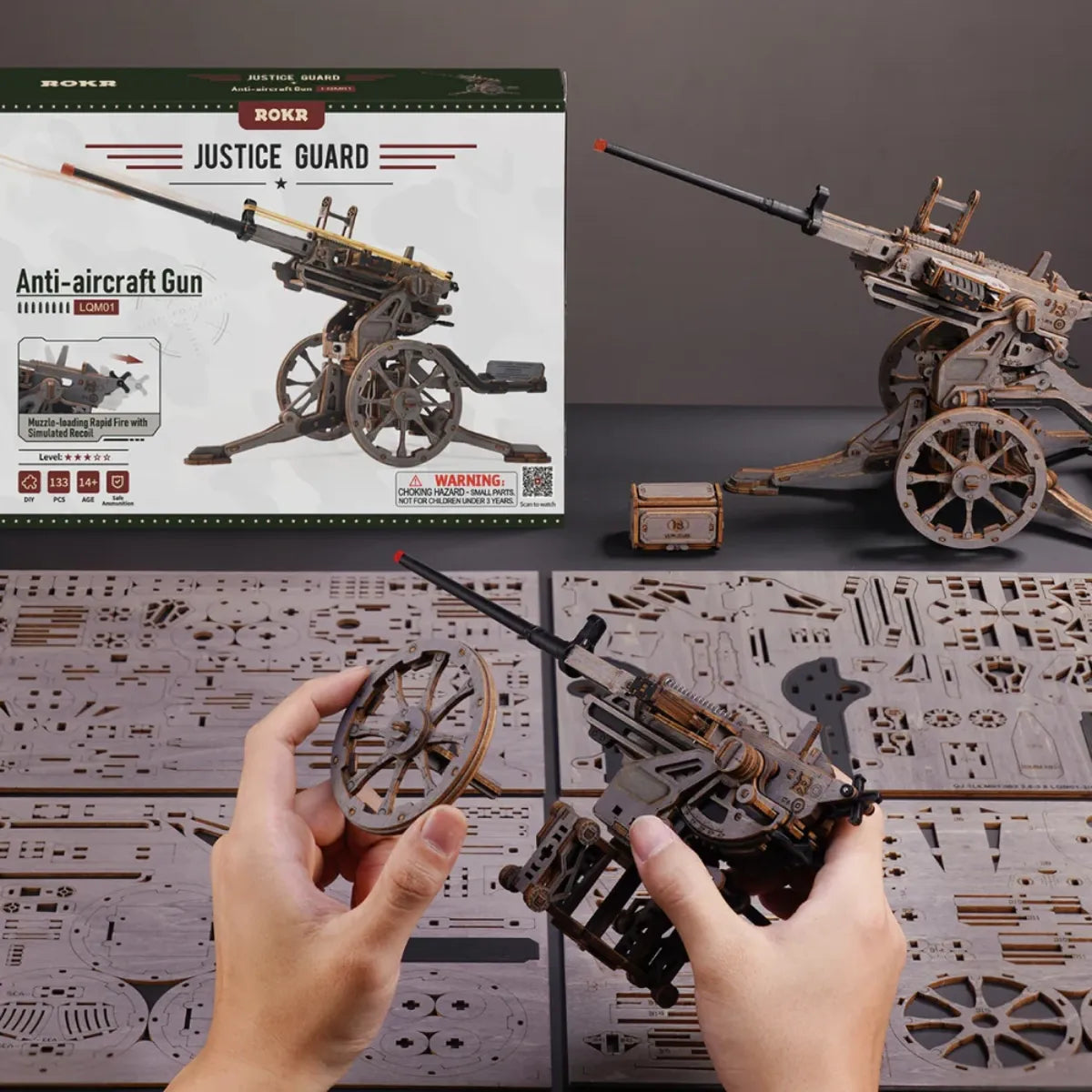 Anti-aircraft Gun 3D Wooden Puzzle