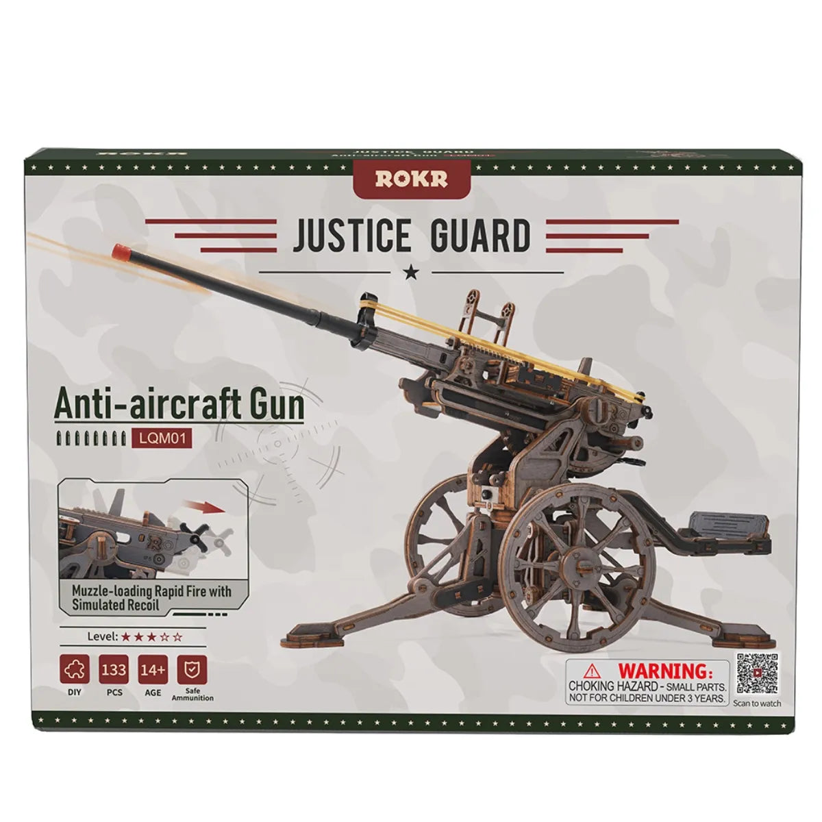 Anti-aircraft Gun 3D Wooden Puzzle
