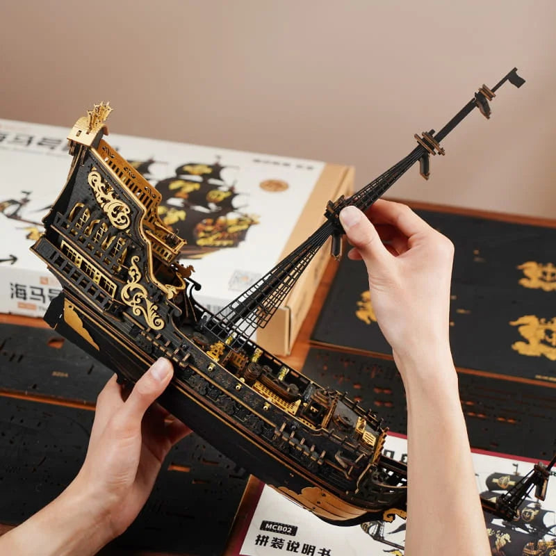The Seahorse Barque 3D Wooden Puzzle