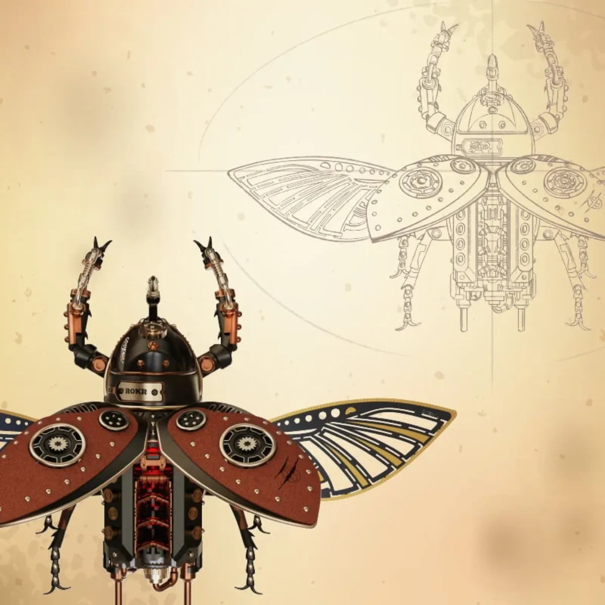 Rhinoceros Beetle Mechanical 3D Puzzle